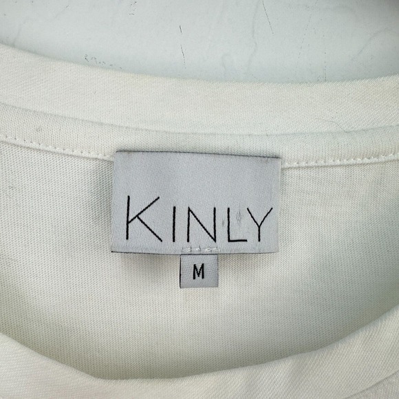 Kinly Tank Top Womens Medium White Cotton Floral‎ Ruffle Round Neck - Picture 8 of 10